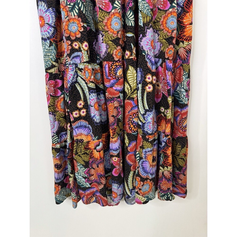 Torrid Maxi Challis Tiered Dress Floral Sz 2 Sleeveless Boho Summer Festival - Picture 9 of 14